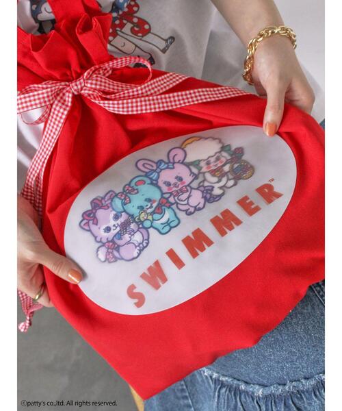 ehka sopo（エヘカソポ）の「【SWIMMER】トートバッグ（トートバッグ・レディース・キナリ/レッド/ブラック・F）」の5枚目の写真