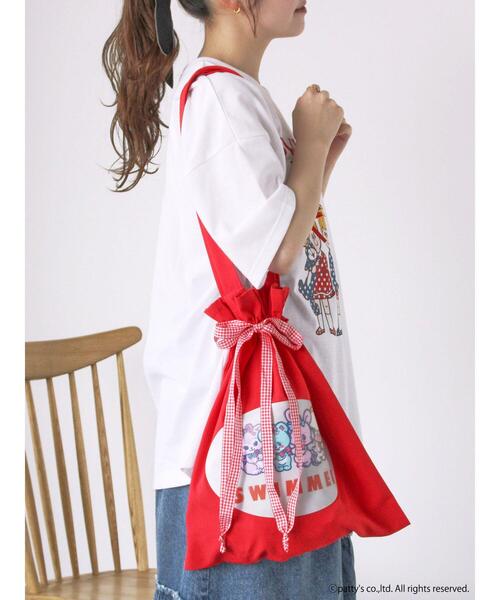 ehka sopo（エヘカソポ）の「【SWIMMER】トートバッグ（トートバッグ・レディース・キナリ/レッド/ブラック・F）」の7枚目の写真