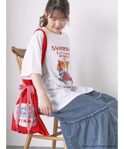 ehka sopo（エヘカソポ）の「【SWIMMER】トートバッグ（トートバッグ・レディース・キナリ/レッド/ブラック・F）」の8枚目の写真