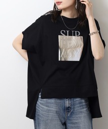 A.N.L 箔プリントオーバーサイズ半袖Tシャツ