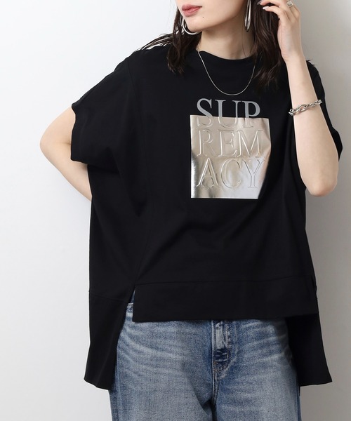 エー・エヌ・エル A.N.L 箔プリントオーバーサイズ半袖Tシャツ （ブラック） セール】A.N.L 箔プリントオーバーサイズ半袖Tシャツ（Tシャツ