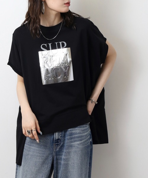 セール】A.N.L 箔プリントオーバーサイズ半袖Tシャツ（Tシャツ