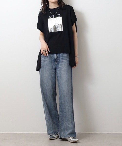 セール】A.N.L 箔プリントオーバーサイズ半袖Tシャツ（Tシャツ
