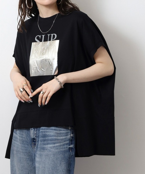 tシャツ A.N.L 箔プリントオーバーサイズ半袖Tシャツ レディース セール】A.N.L 箔プリントオーバーサイズ半袖Tシャツ（Tシャツ