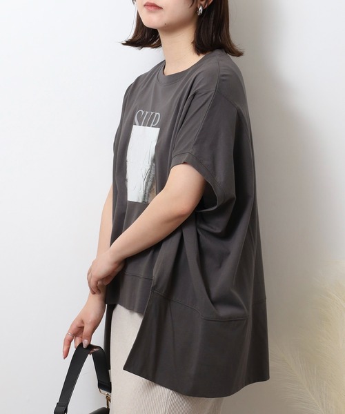 tシャツ A.N.L 箔プリントオーバーサイズ半袖Tシャツ レディース セール】A.N.L 箔プリントオーバーサイズ半袖Tシャツ（Tシャツ
