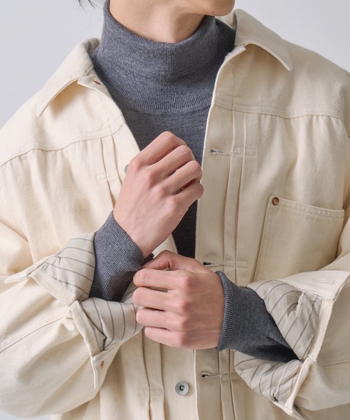 miffew（ミフュー）の「「miffew/ ミフュー」DENIM DOWN JACKET（ダウンジャケット/コート・レディース・オフホワイト/インディゴブルー・3/2/1/4）」の4枚目の写真