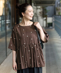 Simplicite | 【WEB限定】手洗い可 / バックリボンフラワー刺繍ブラウス(シャツ/ブラウス)