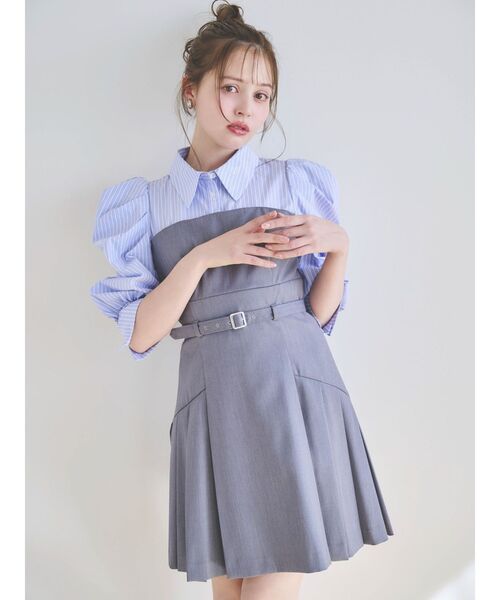 dazzlin(ダズリン)の「レイヤードシャツミニワンピース(ワンピース・レディース・チャコールグレー/ネイビー/ベージュ・SMALL/MEDIUM)」の19枚目の写真