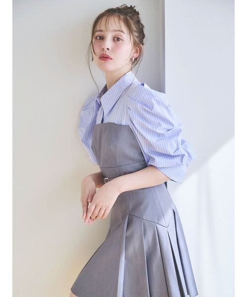 dazzlin(ダズリン)の「レイヤードシャツミニワンピース(ワンピース・レディース・チャコールグレー/ネイビー/ベージュ・SMALL/MEDIUM)」の16枚目の写真