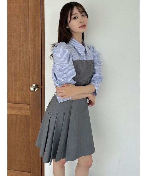 セール】レイヤードシャツミニワンピース（ワンピース