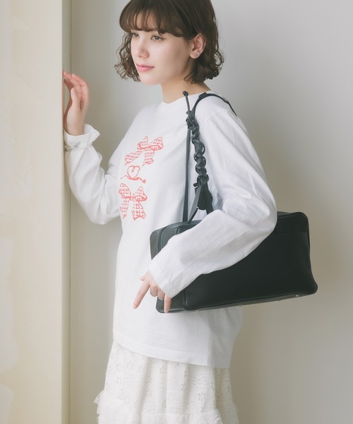 ROOPTOKYO(ループトウキョウ)の「トレンドライクなリボンデザイン。ハート&チェックリボン/ ロンT / バレエコア(Tシャツ/カットソー・レディース・ホワイト×レッド/ホワイト×グレー・FREE)」の19枚目の写真