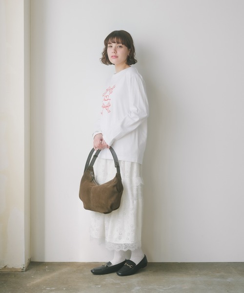 ROOPTOKYO(ループトウキョウ)の「トレンドライクなリボンデザイン。ハート&チェックリボン/ ロンT / バレエコア(Tシャツ/カットソー・レディース・ホワイト×レッド/ホワイト×グレー・FREE)」の21枚目の写真