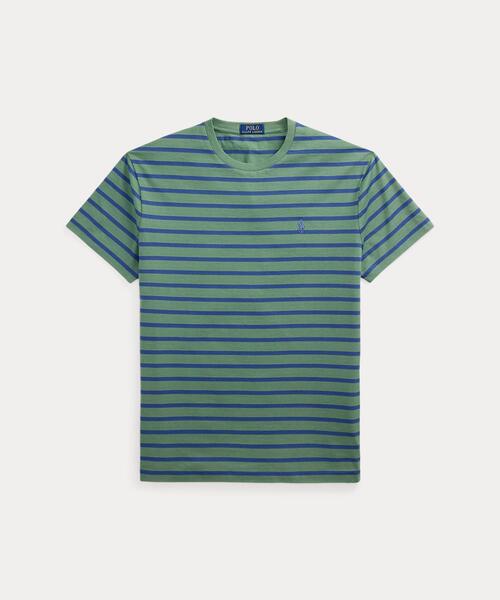 POLO RALPH LAUREN(ポロ ラルフ ローレン)の「カスタム スリム フィット ストライプド ジャージー Tシャツ(Tシャツ/カットソー・メンズ・グリーン・M/S/XS/XL/L)」の2枚目の写真