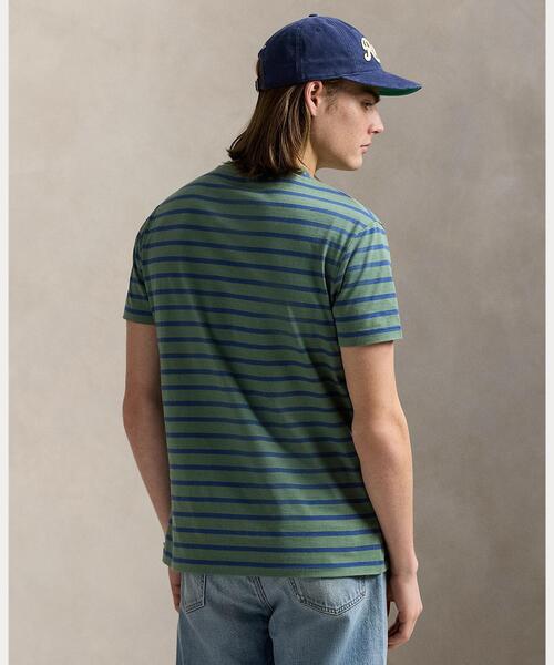 POLO RALPH LAUREN(ポロ ラルフ ローレン)の「カスタム スリム フィット ストライプド ジャージー Tシャツ(Tシャツ/カットソー・メンズ・グリーン・M/S/XS/XL/L)」の4枚目の写真