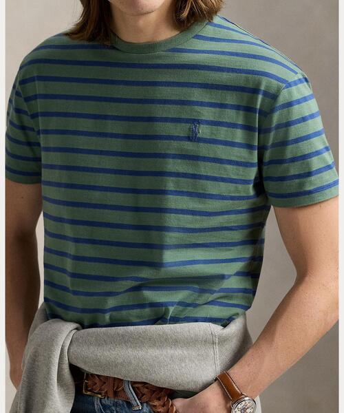 POLO RALPH LAUREN(ポロ ラルフ ローレン)の「カスタム スリム フィット ストライプド ジャージー Tシャツ(Tシャツ/カットソー・メンズ・グリーン・M/S/XS/XL/L)」の5枚目の写真