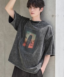 ETELIO | ヴィンテージ加工ピグメントグラフィックTシャツ(Tシャツ/カットソー)