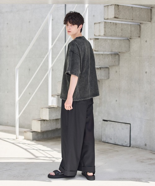 ETELIO(エテリオ)の「ヴィンテージ加工ピグメントグラフィックTシャツ(Tシャツ/カットソー・メンズ・ブラック/グレー系2/ブラック系2/グレー・S/M/L/XL)」の9枚目の写真