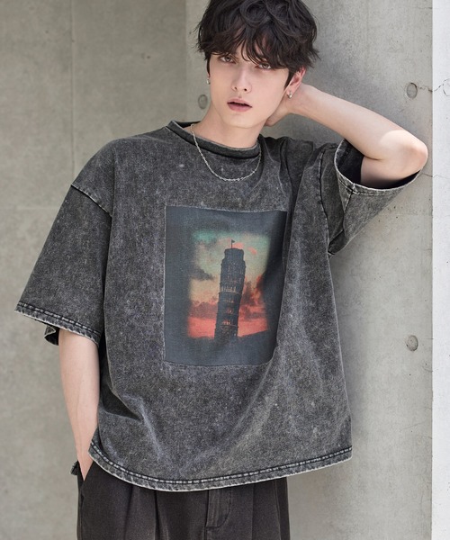 ETELIO(エテリオ)の「ヴィンテージ加工ピグメントグラフィックTシャツ(Tシャツ/カットソー・メンズ・ブラック/グレー系2/ブラック系2/グレー・S/M/L/XL)」の19枚目の写真