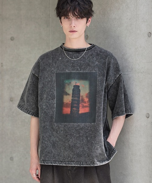 ETELIO(エテリオ)の「ヴィンテージ加工ピグメントグラフィックTシャツ(Tシャツ/カットソー・メンズ・ブラック/グレー系2/ブラック系2/グレー・S/M/L/XL)」の20枚目の写真