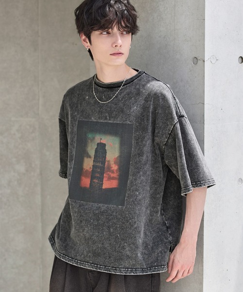 ETELIO(エテリオ)の「ヴィンテージ加工ピグメントグラフィックTシャツ(Tシャツ/カットソー・メンズ・ブラック/グレー系2/ブラック系2/グレー・S/M/L/XL)」の21枚目の写真