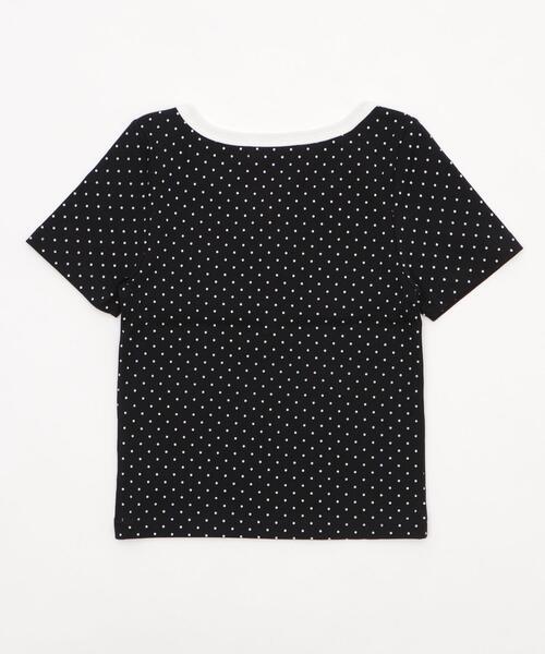 dispark(ディスパーク)の「DISPARK/ヘンリーネックドッド刺繍ロゴT(Tシャツ/カットソー・レディース・ホワイト/ブラック・FREE)」の3枚目の写真