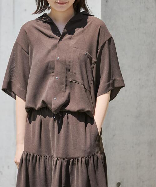 EKAL(エカル)の「パナマ風オープンカラーシャツ(シャツ/ブラウス・レディース・ブラック/ブラウン・ONE)」の19枚目の写真