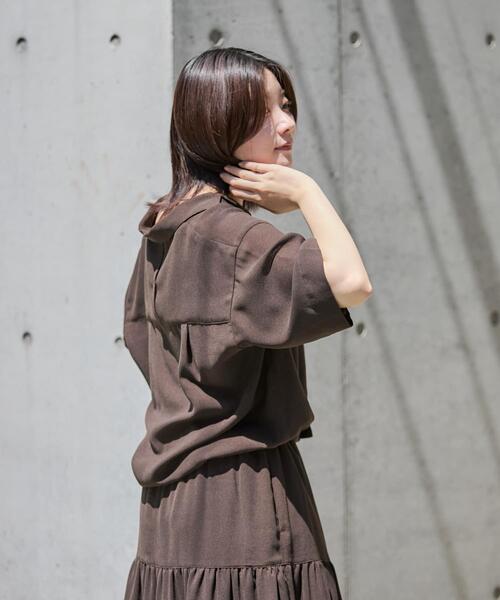 EKAL(エカル)の「パナマ風オープンカラーシャツ(シャツ/ブラウス・レディース・ブラック/ブラウン・ONE)」の22枚目の写真