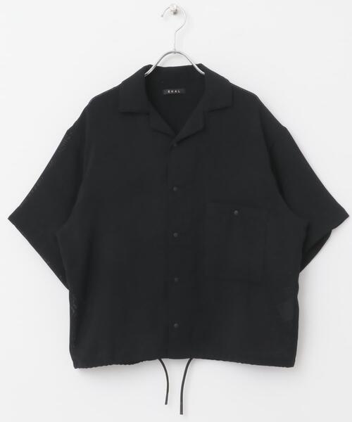 【美品】ATTACHMENT 2023SSオープンカラーシャツ ブラック2(M) 美品】ATTACHMENT 2023SSオープンカラーシャツ ブラック2(M