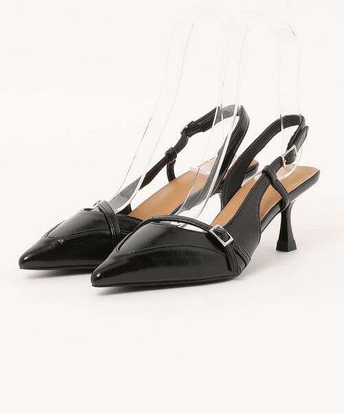 shoes365(シューズスリーシックスファイヴ)の「【SHOES 365】ポインテッドストラップパンプス (SS)(パンプス・レディース・オフホワイト/ブラック・24.5cm/23.0cm/24.0cm/22.5cm/23.5cm)」の5枚目の写真