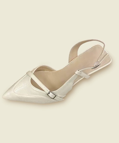 shoes365(シューズスリーシックスファイヴ)の「【SHOES 365】ポインテッドストラップパンプス (SS)(パンプス・レディース・オフホワイト/ブラック・24.5cm/23.0cm/24.0cm/22.5cm/23.5cm)」の7枚目の写真