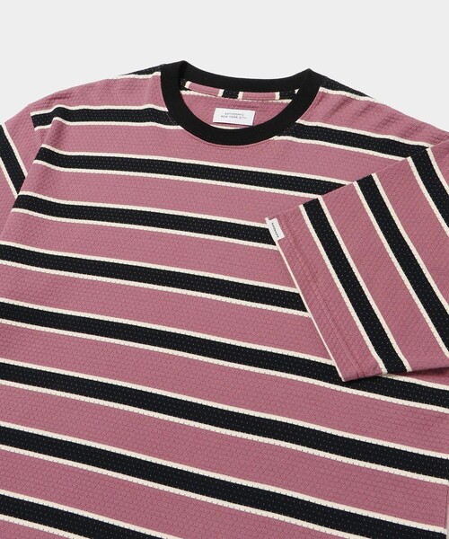 Saturdays NYC（サタデーズ ニューヨークシティ ）の「Mesh Border Stripe SS Tee（Tシャツ/カットソー・メンズ・パープル/ライトグリーン・L/M/XL/S）」の14枚目の写真