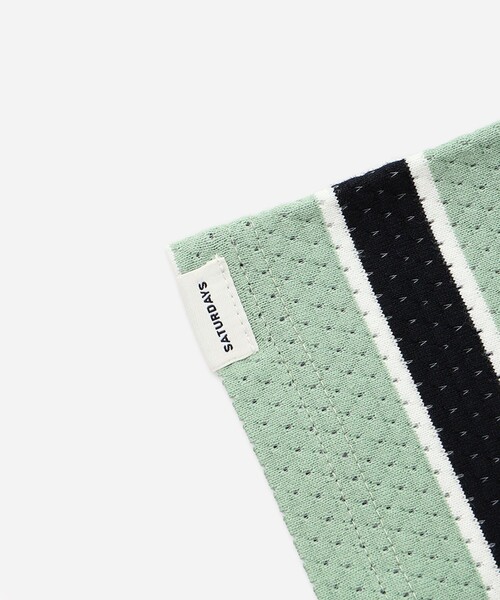 Saturdays NYC（サタデーズ ニューヨークシティ ）の「Mesh Border Stripe SS Tee（Tシャツ/カットソー・メンズ・パープル/ライトグリーン・L/M/XL/S）」の17枚目の写真