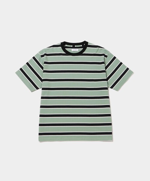 Saturdays NYC（サタデーズ ニューヨークシティ ）の「Mesh Border Stripe SS Tee（Tシャツ/カットソー・メンズ・パープル/ライトグリーン・L/M/XL/S）」の11枚目の写真