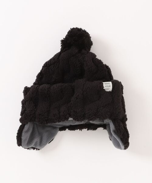 MAKE YOUR DAY(メイクユアデイ)の「ボアワッチキャップ(キャップ・キッズ・アイボリー/ブラック/レッド/ピンク/ブラウン・L/M/S/XS)」の2枚目の写真