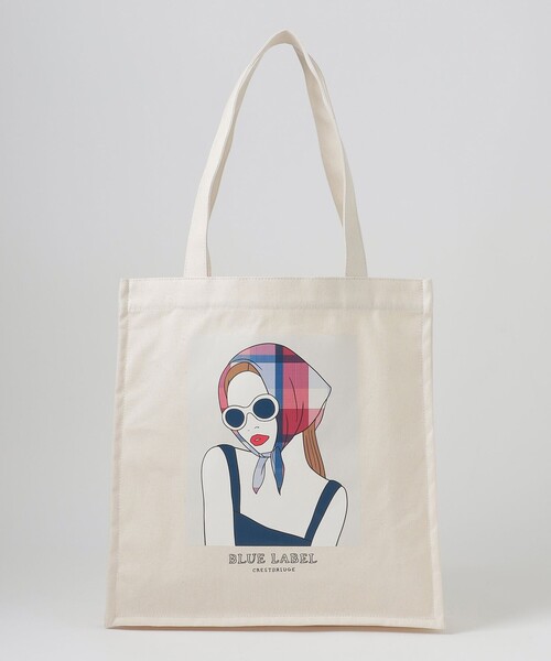 BLUE LABEL CRESTBRIDGE(ブルーレーベルクレストブリッジ)の「【星陽子コラボ】グラフィックプリントトート(トートバッグ・レディース・オフホワイト/ブルー系その他2・FREE)」の8枚目の写真