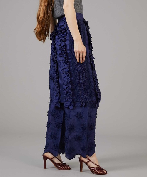 crinkle crinkle crinkle エプロンスカート セール】【crinkle crinkle crinkle】frill rayon shantung