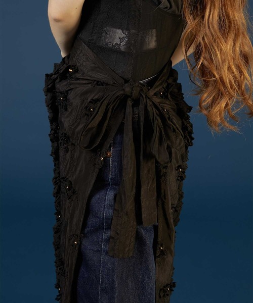 crinkle crinkle crinkle エプロンスカート セール】【crinkle crinkle crinkle】frill rayon shantung