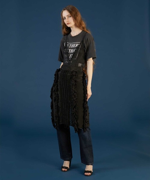 crinkle crinkle crinkle エプロンスカート crinkle スカート 「crinkle crinkle」frill rayon shantung