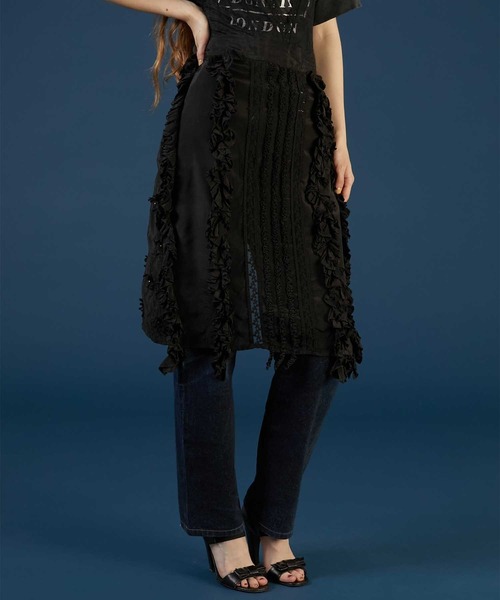 crinkle crinkle crinkle エプロンスカート crinkle スカート 「crinkle crinkle」frill rayon shantung