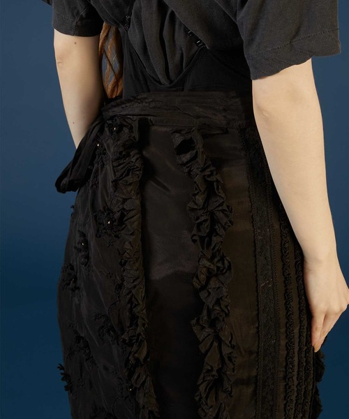 crinkle crinkle crinkle エプロンスカート crinkle スカート 「crinkle crinkle」frill rayon shantung