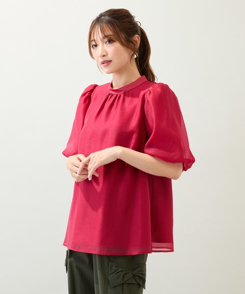 Rose Tiara(ローズティアラ)の「【手洗いOK】バルーン袖ブラウス(シャツ/ブラウス・レディース・イエロー/レッド/ブラック/ピンク・46/38/42)」の10枚目の写真