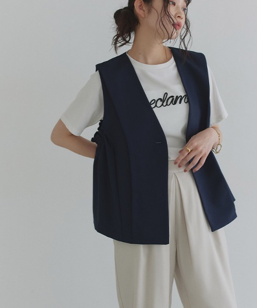 ECLAM(クラム)の「コード刺繍ロゴTシャツ(Tシャツ/カットソー・レディース・グレー系その他/ホワイト×ブラック・M)」の19枚目の写真