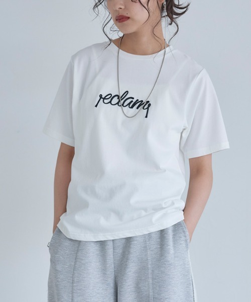 ECLAM(クラム)の「コード刺繍ロゴTシャツ(Tシャツ/カットソー・レディース・グレー系その他/ホワイト×ブラック・M)」の9枚目の写真