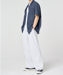 【Vini】ワンタッチワイドスウェットパンツ