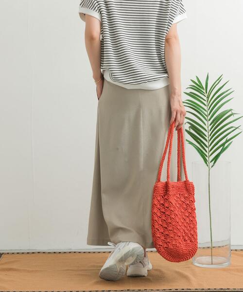 URBAN RESEARCH DOORS(アーバンリサーチドアーズ)の「麻混レーヨンフレアスカート(スカート・レディース・ベージュ/ブラック/ボルドー・MEDIUM)」の7枚目の写真