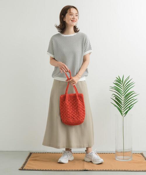 URBAN RESEARCH DOORS(アーバンリサーチドアーズ)の「麻混レーヨンフレアスカート(スカート・レディース・ベージュ/ブラック/ボルドー・MEDIUM)」の9枚目の写真