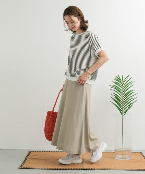 URBAN RESEARCH DOORS(アーバンリサーチドアーズ)の「麻混レーヨンフレアスカート(スカート・レディース・ベージュ/ブラック/ボルドー・MEDIUM)」の10枚目の写真
