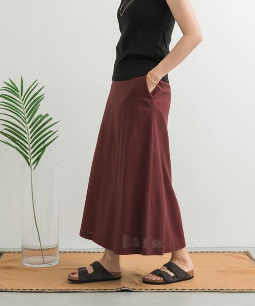 URBAN RESEARCH DOORS(アーバンリサーチドアーズ)の「麻混レーヨンフレアスカート(スカート・レディース・ベージュ/ブラック/ボルドー・MEDIUM)」の21枚目の写真