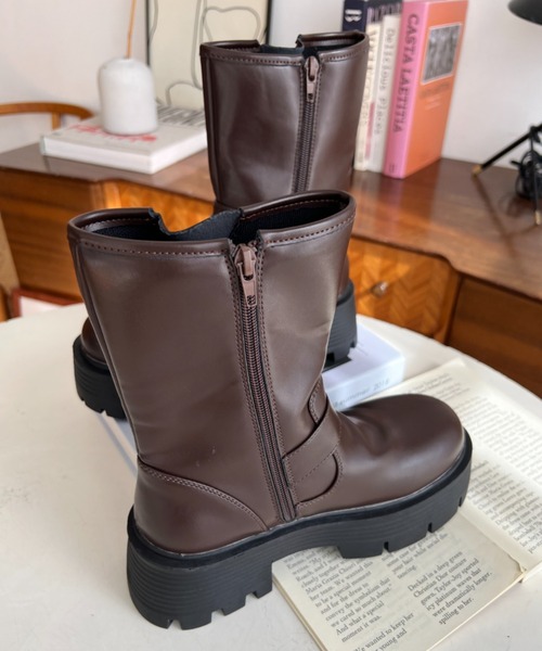 セール】ダブルベルトバイカーブーツ（ブーツ）｜moment+（モーメント