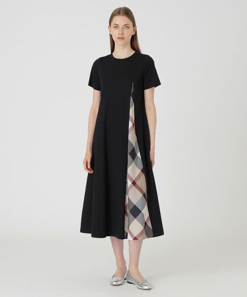 新品未使用◇クレストブリッジ　モックロディーシルケットワンピース　36 BLUE LABEL CRESTBRIDGE（ブルーレーベルクレストブリッジ）の